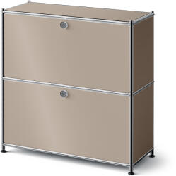 Tchibo - /Cn3 Slim Line fém komód, 2 lenyíló ajtóval, szürkésbarna - tchibo - 139 995 Ft