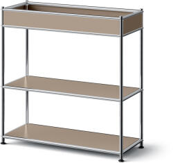 Tchibo - /Cn3 Slim Line fém konzolasztal tárolófelülettel, szürkésbarna