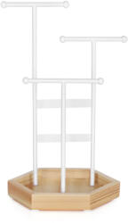 SONGMICS Fa és Fém Ékszertartó Állvány Fehér (EUZ-JJS03NW)