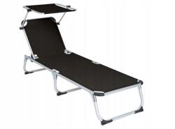 divero Összecsukható kerti nyugágy tetővel 187 cm fekete (D61123)