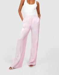 Boohoo Rózsaszín Egyenes Szárú Nadrág Magas Derekú Fényes Fba B18__XS
