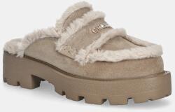 Guess papucs velúrból YANETA - bézs Női 37