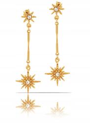 Colibra Arany fülbevaló karácsonyra Hópehely Kristályokkal lógó hosszú Colibta