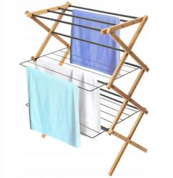 Sepio Függőleges ruhaszárító fából Ökológiai összecsukható strapabíró erkély (1265SUAURPLUD) Ruhaszárító