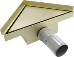 Mexen Flat-T M13 scurgere de podea triunghiulară 20 x 20 cm, auriu periat - 1A10320 (1A10320)