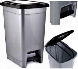 Dünya Plastik Szemeteskosár Pedálos Hulladéktároló Szürke 15L Irodai Konyha (01042_GRA)