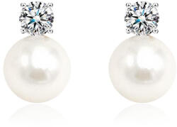 Dollcini Elegance Pearl Fülbevalók - Klasszikus és Gyémántos Gyöngy Fülbevaló - Diamond Shine (548651)