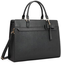 Dollcini Női Laptoptáska - Stílusos, Vízálló Műbőr Válltáska Munkába - Fekete műbőr (435281)