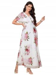 Shein Hosszú Virágmintás Kismama Ruha 36 1HK Nyakkivágással