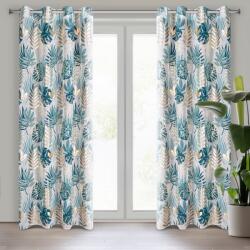 Takoy Draperie KERI cu model de frunze exotice evidențiat prin imprimeu aurie 140 x 250 cm