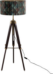  Lombos design lámpáris asztali lámpa sárgaréz háromlábú talppal és bársony ernyővel - Cortin (109229)