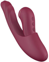 VibeConnect - 2in1 G-pont és csiklóizgató vibrátor (piros) (6977291391411)
