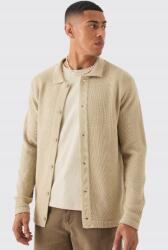 Boohooman Bézs Gombos Pulóver NJ8 B18__M