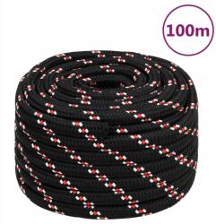 VidaXL Vitorláskötél, fekete, 20 mm, 100 m, polipropilén (8720287126485)