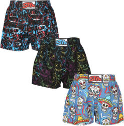 Styx 3PACK gyermek bő szárú boxeralsó Styx art klasszikus gumipánt többszínű (3J18346) 12-14 éves