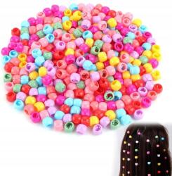  Színes gyöngyök cipzáras copfokhoz 200 db (Koraliki KOLOROWE na warkoczyki Zapinane)