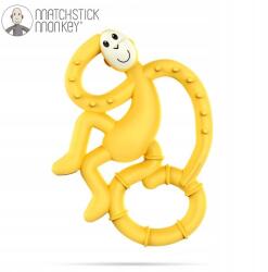 Matchstick Monkey Mini szenzoros szilikon rágóka sárga fogkefével (6975644)