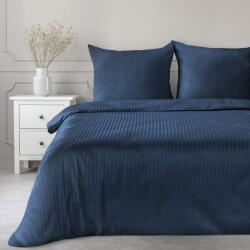 Takoy Pamut szatén ágyneműhuzat 220x200 cm tengerészkék finom csíkokkal VERA