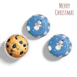  Karácsonyi muffin kapszlik - 75 db (hóember mintás)
