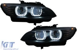 KITT Lightning LED Angel Eyes Headlights suitable for BMW 3 Series E92 E93 (2006-2010) with Xenon Black (HLBME92AEB)