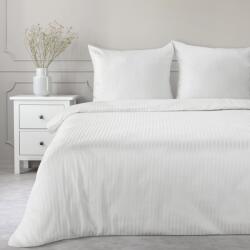 Takoy Pamut szatén ágyneműhuzat 160x200 cm fehér finom csíkokkal VERA