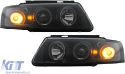 KITT Lightning Angel Eyes Headlights suitable for VW Passat B5 3B (11.1996-08.2000) Black (HLVWPAB5AE)