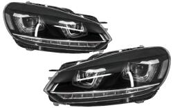 KITT Első Lámpa VW Golf 6 VI 08-13 Golf 7 3D LED Nappali Menetfény (DRL) U-Design dinamikus irányjelyző, hátsó lámpával teljes LED R20 Kompatibilis: Volkswagen Golf VI 6 (2008-2013) Nem kompatibilis (COHLV