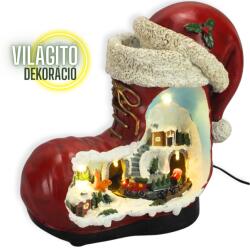 Karácsonyi csizma lak korcsolyázókkal világítós-zenélős