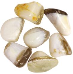  Opal Alb pe Calcedonie Natural Rulat- 34-46 x 21-27 x 16-20 mm - Esenta Armoniei si a Increderii ( XL ) - 1 Buc