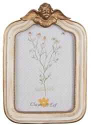 Clayre & Eef Bézs fényképkeret arany színű angyallal