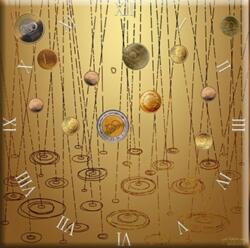  Üveg falióra - 30x30cm - Pénzeső