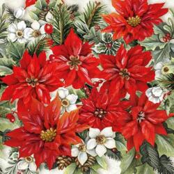 Ambiente Poinsettia All Over papírszalvéta 33x33cm, 20 db-os