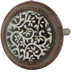 Clayre & Eef Bútorgomb zöld indamintás