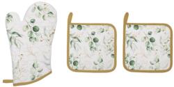 Easy Life Edényalátét 2db 20x20cm és edényfogó kesztyű 20x30cm, 100% pamut, Botanique