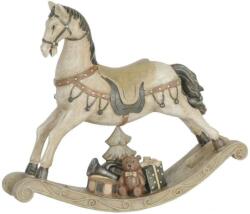 Clayre & Eef Műanyag dekorfigura, hintaló ajándékkal 22x5x19cm