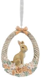 Clayre & Eef Húsvéti dekoráció - Nyuszikás koszorú függődísz