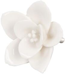 Clayre & Eef Kerámia Virág Ajtófogantyú Krém