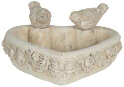 Clayre & Eef Szív alakú antikolt kő madáritató