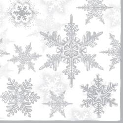 Ambiente Snow Crystals silver papírszalvéta 33x33 cm, 20 db-os