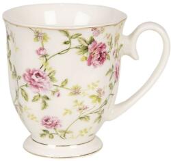 Clayre & Eef Viktoriánus rózsa mintás porcelán bögre - 200ml