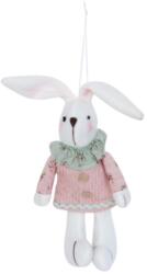 Clayre & Eef Húsvéti dekoráció - Textil nyuszi rózsaszín ruhában