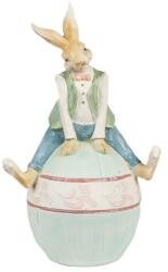 Clayre & Eef Húsvéti dekoráció - Tojáson ülő nyuszifiú