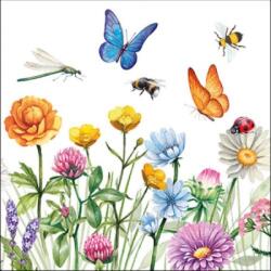 Ambiente Butterfly Meadow papírszalvéta 33x33cm, 20db-os