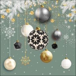 Ambiente Christmas baubles sage papírszalvéta 33x33cm, 20db-os