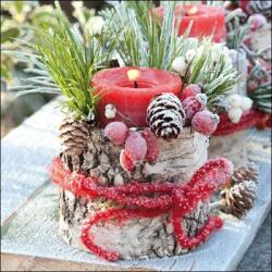 Ambiente Frozen Candle papírszalvéta 33x33cm, 20 db-os