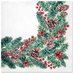 PAW Winter Branches papírszalvéta 33x33cm, 20 db-os