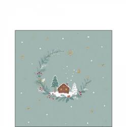 Ambiente Little wood cabin sage papírszalvéta 25x25cm, 20db-os