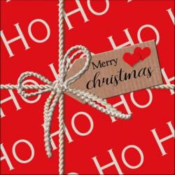 Ambiente Ho Ho Gift Red papírszalvéta 33x33cm, 20 db-os
