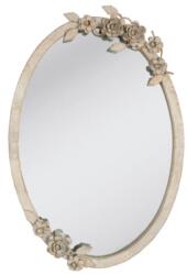  CLEEF. 42S125 Virágos tükör, fémkeretes, rózsa díszítéssel 35x51, 5cm