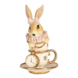 Clayre & Eef Húsvéti dekoráció - Nyuszi csészében órával